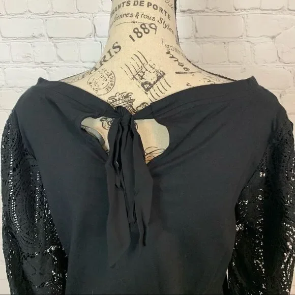 Anthropologie Nina lace sleeves Top size Small balloon sleeve 100% cotton - Picture 7 of 11